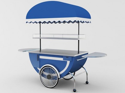 Merchandising Cart Model E Blue