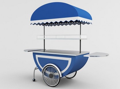 Merchandising Cart Model E Blue